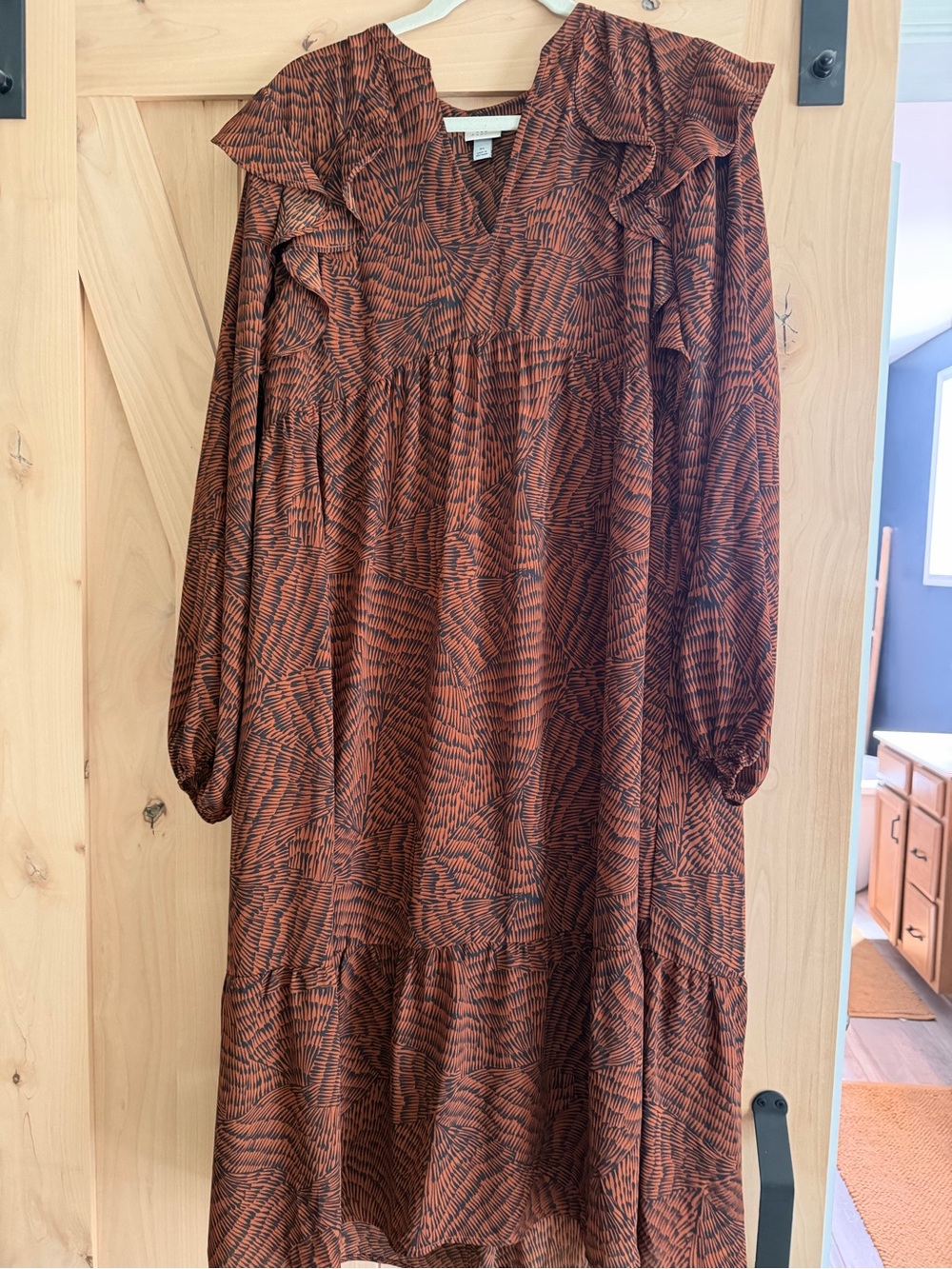 a new day Rust and Black Patterned Maxi Dress
